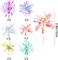 30 Pieces Happy Birthday Cake Toppers Foil Firework Cupcake Toppers Sparkle Tinsel Flower Drink Stirrers for Cake Decoration Party Supplies